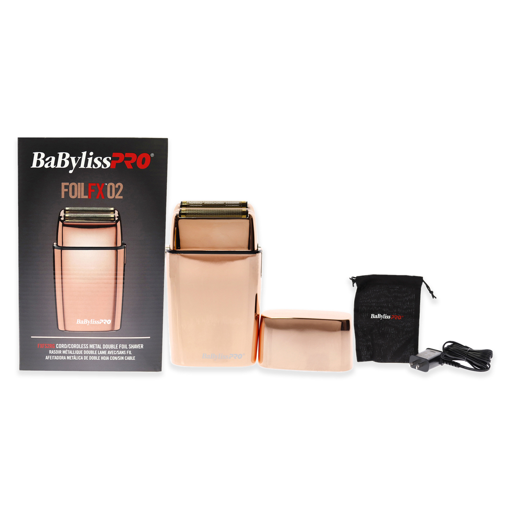 Cordless Double Metal Foil Shaver - FXFS2RG Rose Gold by BaBylissPRO 1 Pc